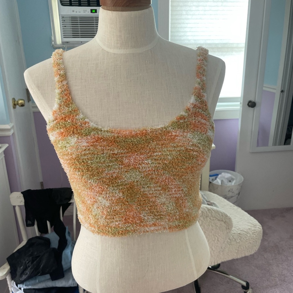 Women's Multicolor Textured Crop Top